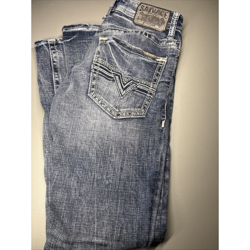 Salvage Havoc Straight Slim Jeans Mens 29RX30 Blue Buckle Exclusive SLVG 23-460